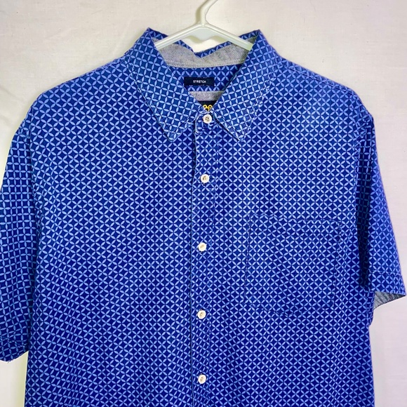 Lee Blue Checked Short Sleeve Button Down Shirt Men's Regular Size XL - Picture 2 of 7